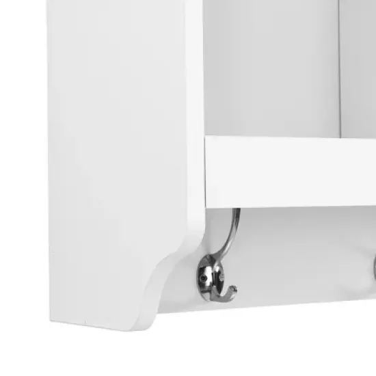 MOEPISY Elegant Hall Tree with Wall Mounted Coat Rack, Entryway Organizer For Hallway, Foyer, Mudroom, White image {11}