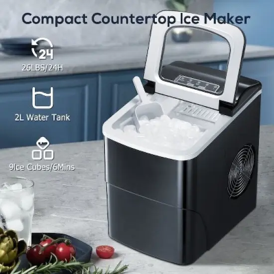 Kismile 26-lbs. Ice Per day Countertop or portable Bullet Ice Maker image {6}