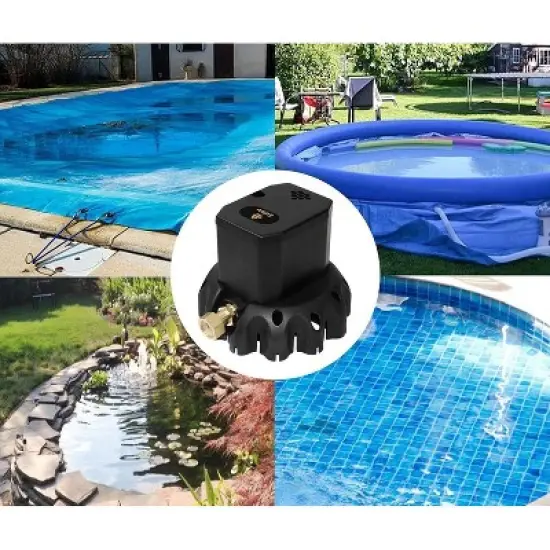 EDOU DIRECT Submersible Pool Cover Pump Black Edition Includes 16' Kink-proof Drainage Hose, 2 Adapters image {2}