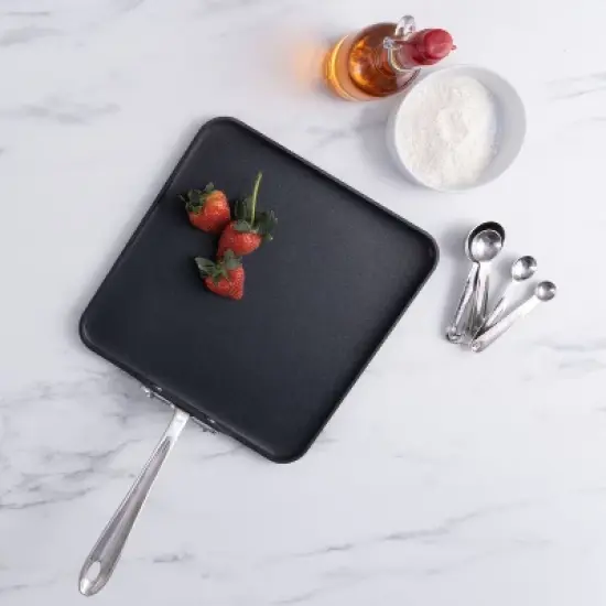 All-Clad 11" Nonstick Square Griddle, HA1 Hard Anodized, Black image {1}