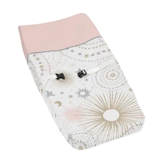 Sweet Jojo Designs Girl Changing Pad Cover Celestial Pink and Gold image {6}