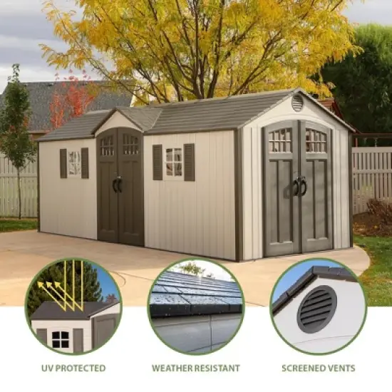 Lifetime 20 ft. x 8 ft. Outdoor Storage Shed, Tan (60127) image {2}