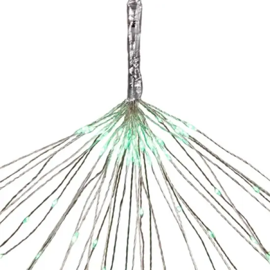 Northlight 20" LED Lighted Firework Silver Branch Christmas Decoration - Green Lights image {3}