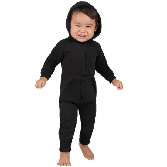 Joggies - Pitch Black Infant Footless Hoodie Onesie image {2}