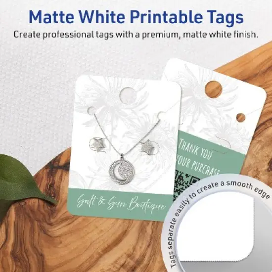 Avery Rounded Jewelry Tags, 1-1/2" x 2", Matte White, 150 Total image {2}