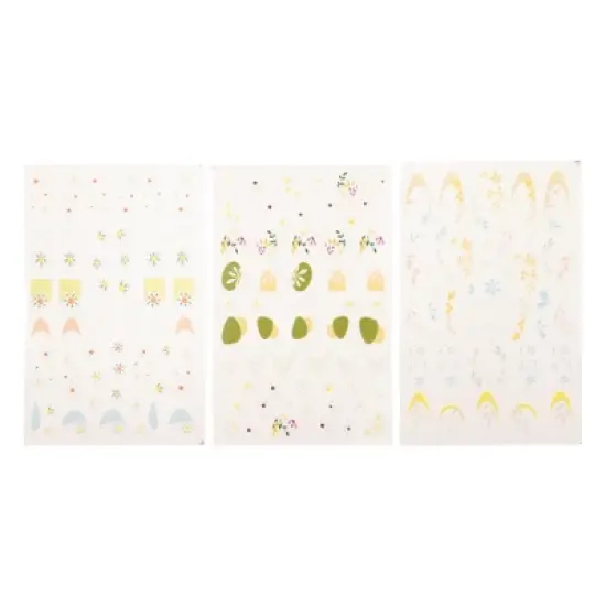 Unique Bargains Self-Adhesive Floral Pattern Nail Art Stickers White Blue 3 Pcs image {5}
