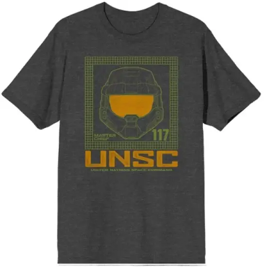 Halo Infinite UNSC 117 Black Heather Men's T-shirt image {5}