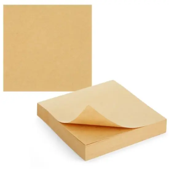 Juvale 6-Pack Kraft Paper Sticky Notes 3x3 Inch, Brown Self-Adhesive Memo Notepad Set, Self-Stick Note Pads for Office, Work, Home, 100 Sheets Per Pad image {7}