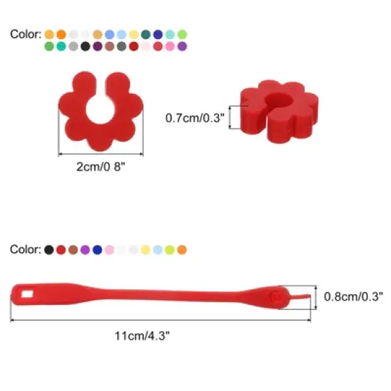 Unique Bargains Silicone Comfortable to touch Bright colors Soft and lightweight Wine Glass Markers 48 Pcs image {2}