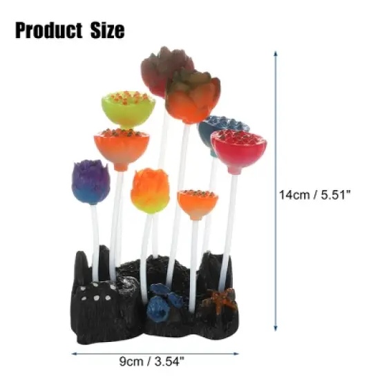 Unique Bargains Soft Silicone Glowing Aquarium Lotus Flower Multicolor image {3}