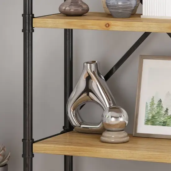 Greenwood Industrial Iron Four Shelf Bookcase - Christopher Knight Home image {4}