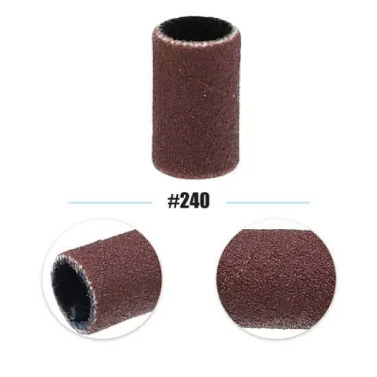 Unique Bargains 240 Grit Nail Drill Bits Sanding Bands Gel File Polish Remover For Electric Nail Tools 100 Pcs image {2}