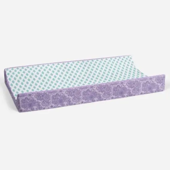 Bacati - Isabella Paisley Lilac Leaves Changing Pad Cover image {2}