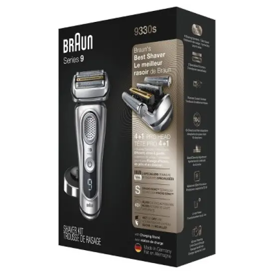 Braun Series 9-9330s Men's Rechargeable Wet & Dry Electric Foil Shaver with Stand image {5}