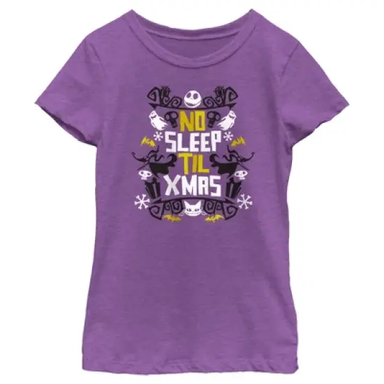 Girl's The Nightmare Before Christmas No Sleep Til Christmas T-Shirt image {3}