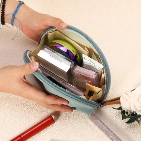 Unique Bargains Small Half Moon Makeup Bag image {1}