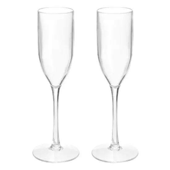 Unique Bargains Lightweight Elegant Champagne Flutes with Long Stem 2 Pcs image {6}