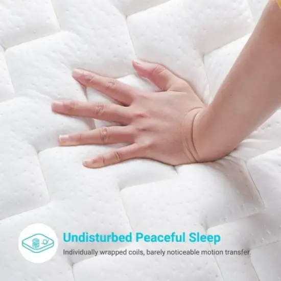 Serweet 8 inch Breathable Bamboo Charcoal Hybrid Mattress - Compatible with Platform Bed, Box Spring, or Slat Base image {3}