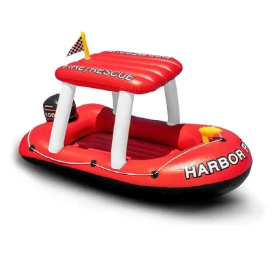 Zone Tech Inflatable Fire Boat for Kids with Water Squirter Toy Fire Rescue Theme image {6}