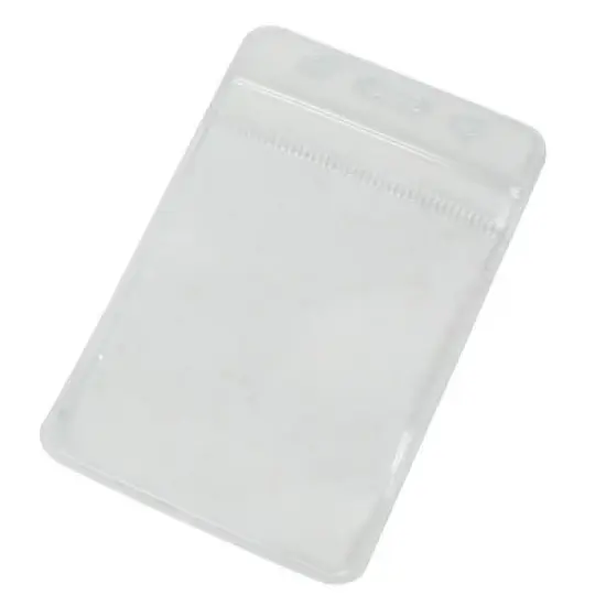 Unique Bargains 10 Pcs Clear PVC Waterproof Vertical ID Card Badge Holders image {4}