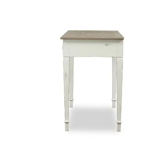 Dauphine Traditional French Accent Writing Desk White/Light Brown - Baxton Studio image {2}
