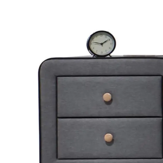 20" Valda Nightstand Light Gray Fabric - Acme Furniture image {2}