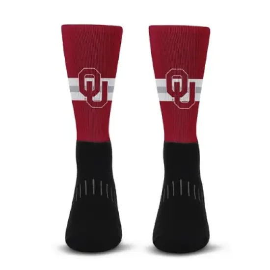 NCAA Oklahoma Sooners Streak Team Color Crew Socks - L image {1}