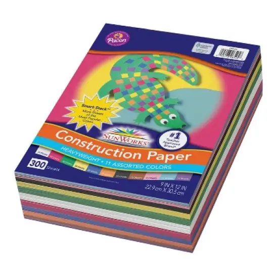 2pk 300 Sheets/Pk SunWorks Construction Paper 11 Colors - Pacon image {1}