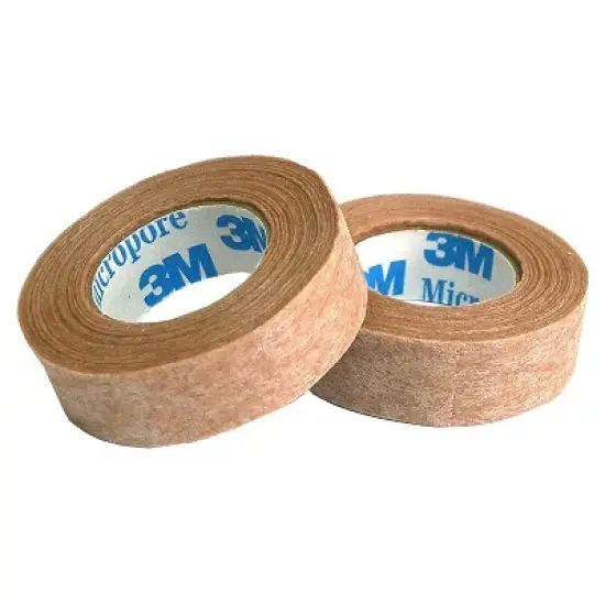 3M Micropore Tan Surgical Tape 0.5" Wide -2 Rolls image {1}