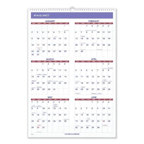 Three-Month Wall Calendar, 15.5 x 22.75, White Sheets, 12-Month (Jan to Dec): 2026 image {1}