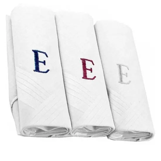 Men's Cotton Monogrammed Handkerchiefs Initial Letter Hanky image {20}