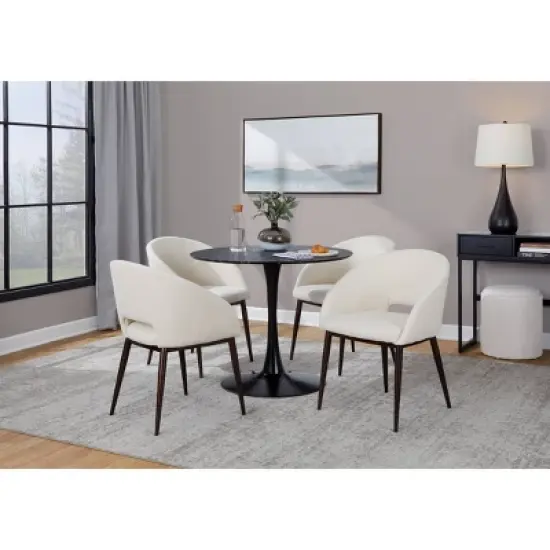 LumiSource Renee Noise Fabric Air Chair Copper Metal/Cream image {6}