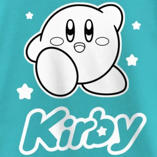 Girl's Nintendo Kirby Black and White Portrait T-Shirt image {1}
