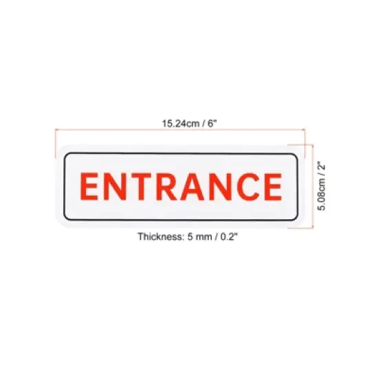 Unique Bargains Acrylic Self-Adhesive Decor Office Business ENTRANCE Sign image {1}