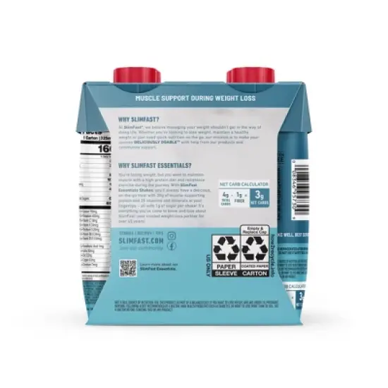 SlimFast Essentials Protein Shake - Chocolate - 30g Protein - 11 fl oz/4ct image {7}