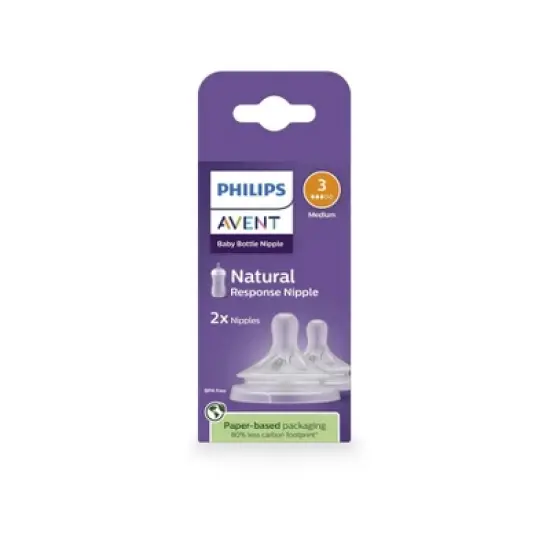Philips Avent Natural Response Nipples - Medium Flow - Flow 3 - 2pk image {1}
