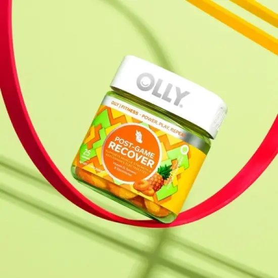 OLLY Post-Game Recover Gluten Free Gummies with Vitamin D, Turmeric & Electrolyte Dietary Supplements - Pineapple Flavor - 25ct image {1}