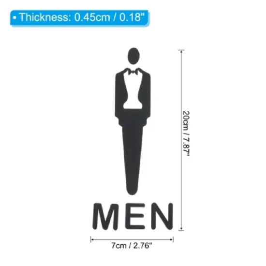 Unique Bargains Smooth Self-Adhesive Decor Home Business Bathroom Sign image {1}