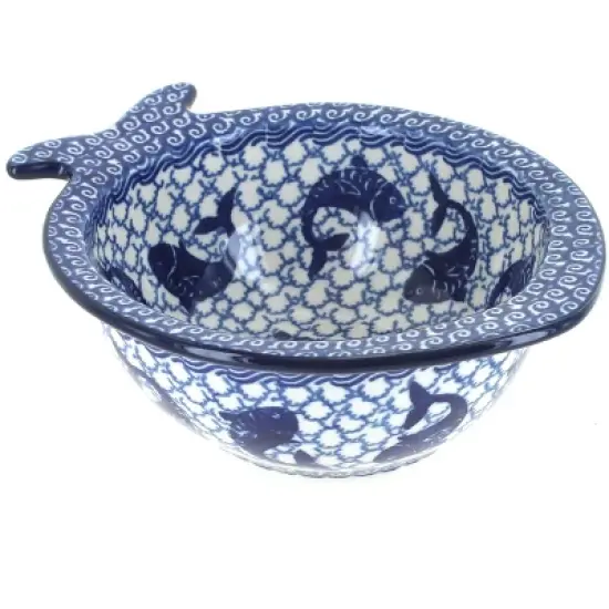 Blue Rose Polish Pottery E14 Ceramika Artystyczna Fish Bowl image {2}