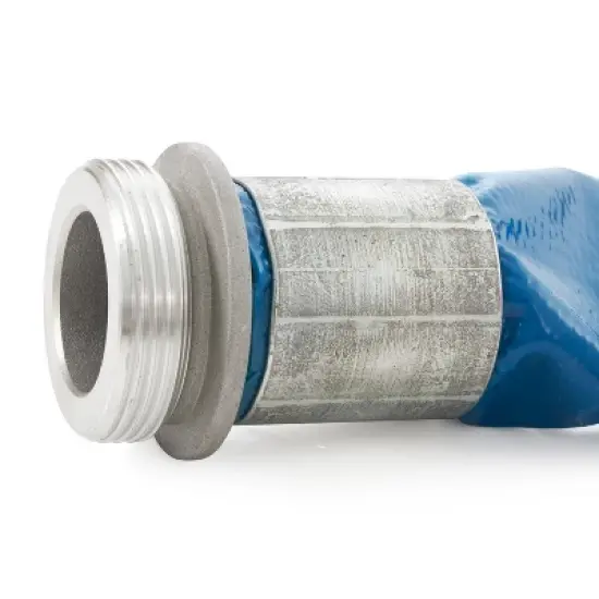 Apache 98138015 1.5" Diameter 50' Length 75 PSI Polyester-Reinforced PVC Lay Flat Pool Sump Pump Hose with Aluminum Pin Lug Connections, Blue (3 Pack) image {5}