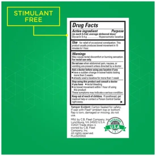 Fleet Laxative Liquid Glycerin Suppository for Adult Constipation - 4ct image {7}