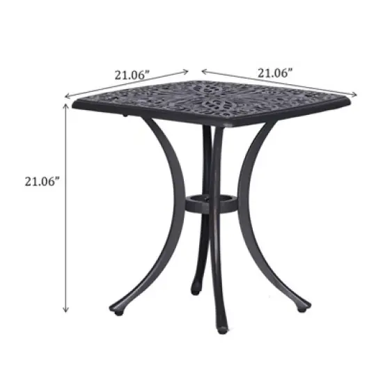 INFURNIC Patio End Tables Aluminum Square Accent Table with Weather Resistant Design for Outdoor Spaces, Gunmetal, 21"*21"*21" image {1}