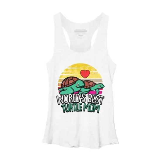 Women's Design By Humans World's Best Turtle Mom Retro Stripes By animalshop Racerback Tank Top image {8}