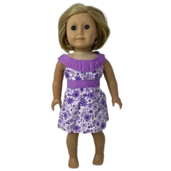 Doll Clothes Superstore Size 12 Matching Girl And Doll Purple Flower Sundresses image {3}