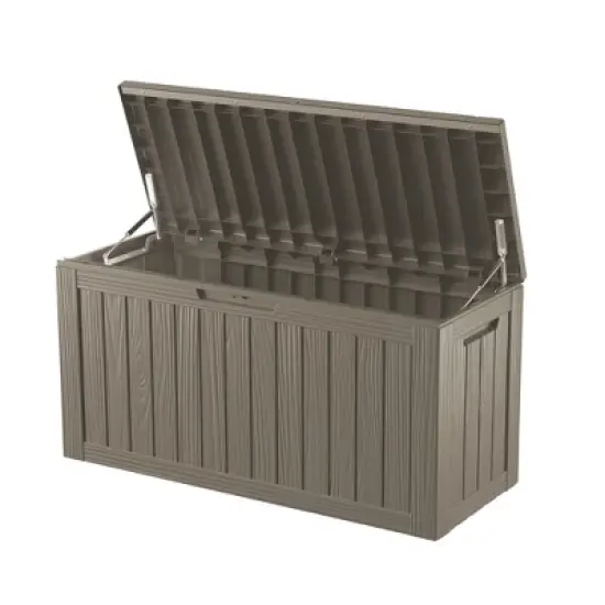Chic Crate - 46.3'' W 80 Gallons Water Resistant Resin Lockable Deck Box in Brown image {4}
