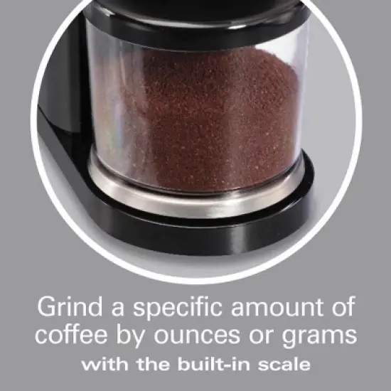 Hamilton Beach Pro Burr Grinder 80405: Electric Coffee Bean Grinder, Variable Settings, 12 Cup Capacity, Black image {5}