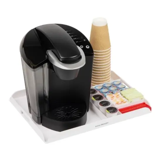 Mind Reader Coffee Station Serving Tray 7 Pod Capacity White: Coffee Bar Accessories & Pod Coffee Maker Parts image {3}