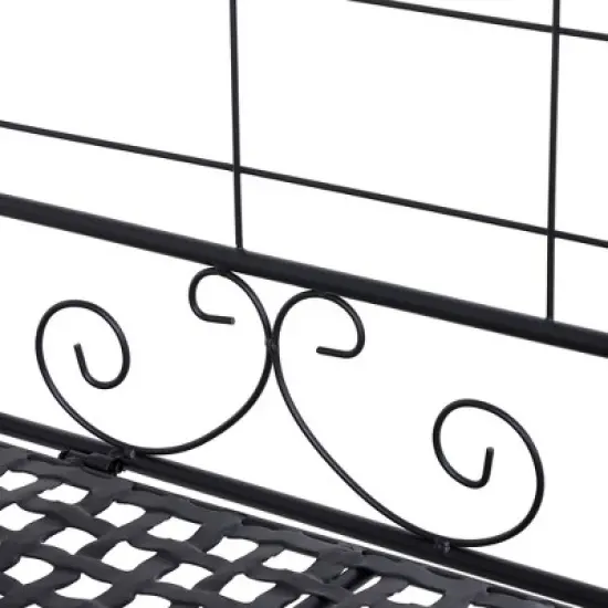 Outsunny Folding Potting Bench Table, Metal Garden Workstation, Work Bench with Large Build-In Bag with Cover, 5 Hanging Hooks & Storage Shelf image {4}