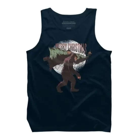 Men's Design By Humans Christmas Bigfoot By ArtStyleAlice Tank Top image {5}