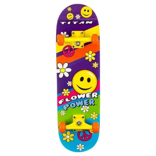 TITAN 9262 Flower Power Princess Complete 28" Girls' Skateboard image {1}